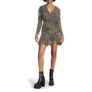 Women's Steve Madden L/S Nyla Animal Print Mini Dress Sz 6 NWT